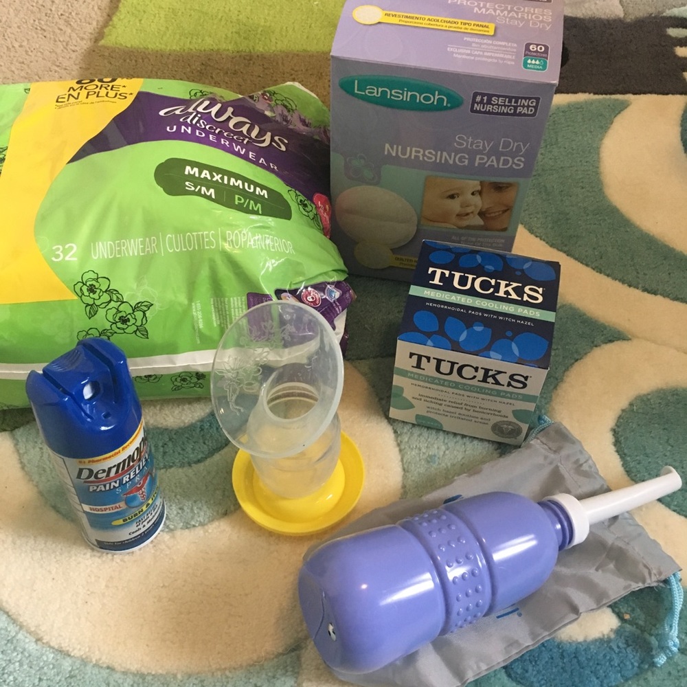 Postpartum bundle.  nursing pads etc